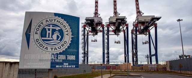 This picture taken on January 15, 2014 shows cranes of the Italian port of Gioia Tauro, in the southern region of Calabria, a site that will be used to transfer Syrian chemical weapons. The head of the world's chemical weapons watchdog on January 16 outlined plans for the destruction of Syria's arsenal, including a transfer operation in an Italian port that has already sparked controversy. Ahmet Uzumcu, director general of the Hague-based Organisation for the Prohibition of Chemical Weapons (OPCW), adressed Italy's parliament to name the port where the chemicals will initially be taken. AFP PHOTO / ALFONSO DI VINCENZO (Photo credit should read ALFONSO DI VINCENZO/AFP/Getty Images)