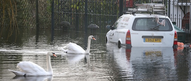 on January 8, 2014 in Chersey, England. Parts of the United Kingdon are entering a third week of flooding and stormy conditions.