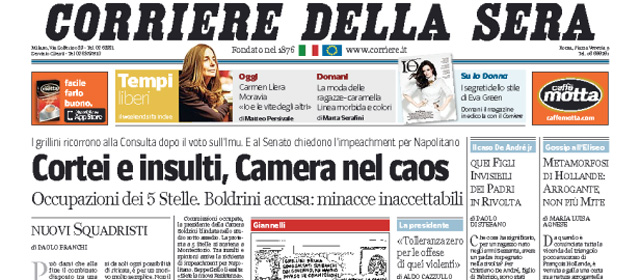 Le prime pagine di venerdì 31 gennaio 2014