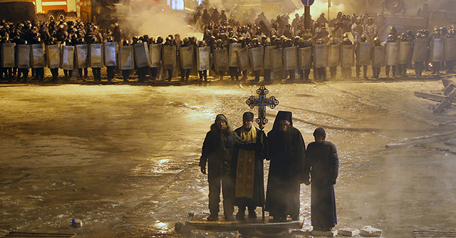 Kiev, 24 gennaio 2014 (AP Photo/Sergei Grits)