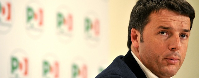 Democratic Party (PD) leader Matteo Renzi gives a press conference after a meeting with Italy's former Prime minister Silvio Berlusconi in Rome on January 18, 2014.AFP PHOTO / TIZIANA FABI (Photo credit should read TIZIANA FABI/AFP/Getty Images)