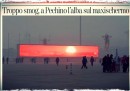 La bufala dello schermo con l'alba a Pechino