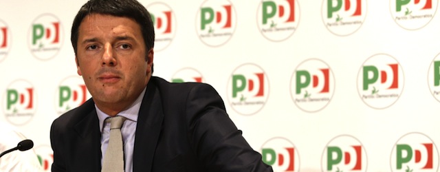 Newly elected PD, Democratic Party secretary general Matteo Renzi answers to journalists questions during a press conference he held at Rome's party headquarters, Monday, Dec. 9, 2013. (AP Photo/Andrew Medichini)