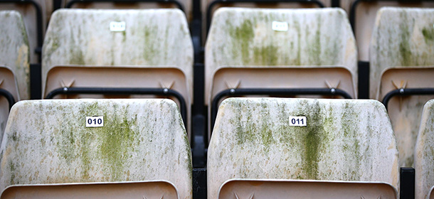 BURSLEM, ENGLAND - JANUARY 5: A view of the seats in the stadium ahead of the Budweiser FA Cup third round match between Port Vale and Plymouth Argyle at Vale Park on January 5, 2014 in Burslem, England. (Photo by Jan Kruger/Getty Images)