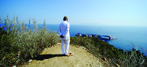 Toni Servillo sul set del film di Paolo Sorrentino, "La grande bellezza" (foto di Gianni Fiorito)