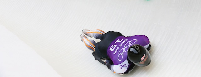 during a training session on Day 4 of the Sochi 2014 Winter Olympics at the Sanki Sliding Center at on February 11, 2014 in Sochi, Russia.