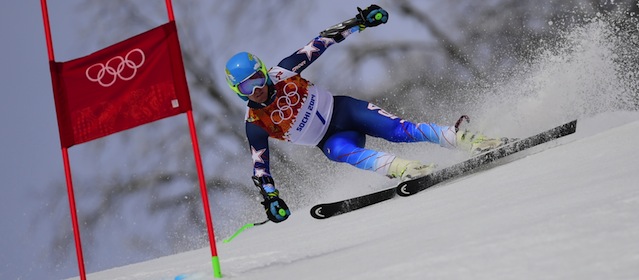 US skier Ted Ligety competes during the Men's Alpine Skiing Giant Slalom Run 1 at the Rosa Khutor Alpine Center during the Sochi Winter Olympics on February 19, 2014. AFP PHOTO / FABRICE COFFRINI (Photo credit should read FABRICE COFFRINI/AFP/Getty Images)