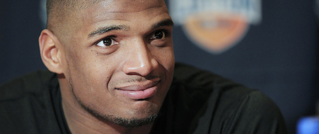 FILE - In this Jan. 1, 2014, file photo, Missouri senior defensive lineman Michael Sam speaks to the media during an NCAA college football news conference in Irving, Texas. Sam says he is gay, and he could become the first openly homosexual player in the NFL. (AP Photo/Brandon Wade, File)