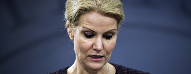 Danish Prime Minister Helle Thorning-Schmidt adresses the media at a press conference on January 30, 2014 at the Prime Minister's office in Copenhagen, after the Socialist People's Party, one of the three members of Denmark's leftist coalition, quit the government over the controversial sale of a stake in state-controlled energy group DONG to US investment bank Goldman Sachs. Thorning-Schmidt said there was no need to call a new election and that her minority government would "shortly introduce a new cabinet". AFP PHOTO / SCANPIX DENMARK / KELD NAVNTOFT / DENMARK OUT (Photo credit should read KELD NAVNTOFT/AFP/Getty Images)