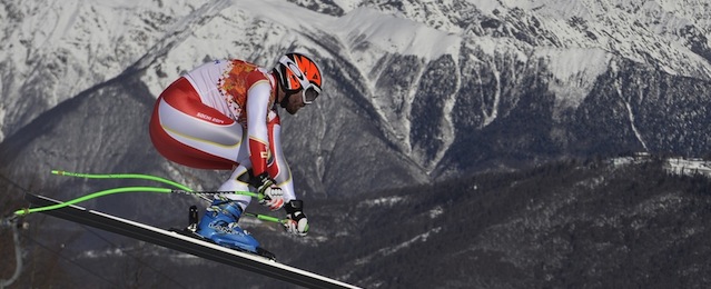 Canada's Jan Hudec takes part in a Men's Alpine Skiing Downhill training session at the Rosa Khutor Alpine Center on February 6, 2014, before the start of the Sochi Winter Olympics. AFP PHOTO / FABRICE COFFRINI (Photo credit should read FABRICE COFFRINI/AFP/Getty Images)
