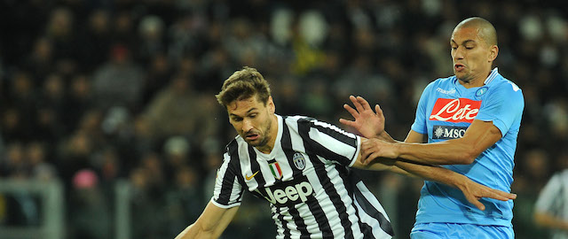 during the Serie A match between Juventus and SSC Napoli at Juventus Arena on November 10, 2013 in Turin, Italy.