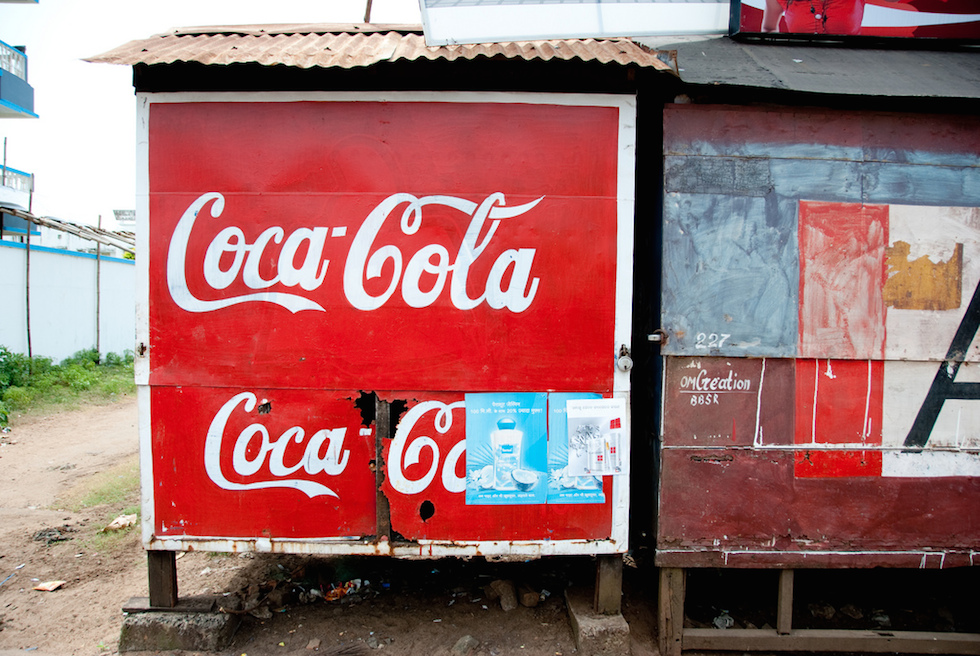 risalente dritto bottiglie Coca Cola