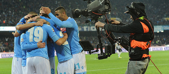 during the Serie A match between SSC Napoli and Juventus between at Stadio San Paolo on March 30, 2014 in Naples, Italy.