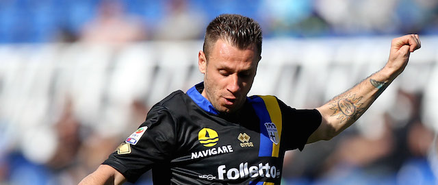 during the Serie A match between SS Lazio and Parma FC at Stadio Olimpico on March 30, 2014 in Rome, Italy.