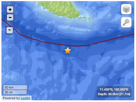 terremoto isole solomon magnitudo 7.5