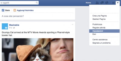 Disattivare riproduzione automatica video Facebook