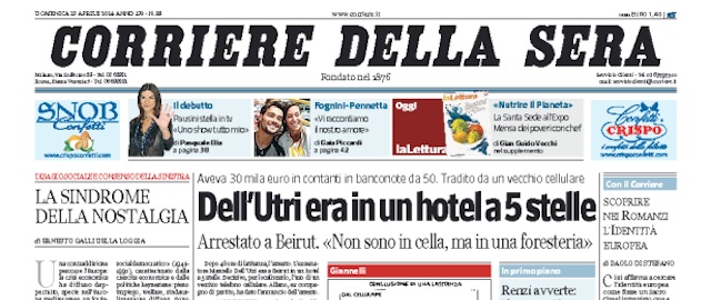 Le prime pagine di domenica 13 aprile 2014