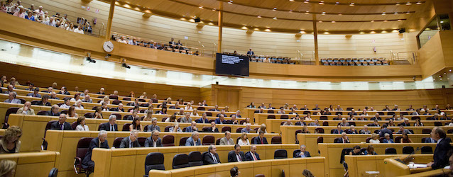 Senators attend a session at the Spanish Senate to approve a constitutional amendment that will force the government to keep future deficits very low, in Madrid, Wednesday, Sept. 7, 2011. The new law is designed to reassure investors fretting over the country's debt load but has infuriated unions and some opposition parties. (AP Photo/Daniel Ochoa de Olza)