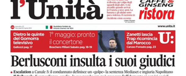 Le prime pagine di mercoledì 30 aprile 2014