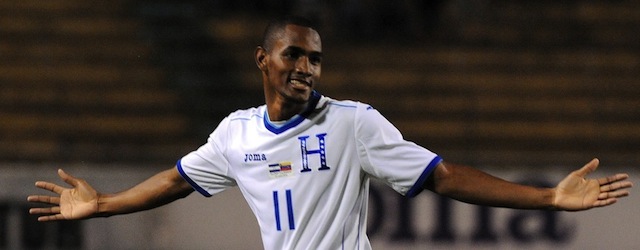 Honduras' national football team forward Jerry Bengtson, in San Pedro Sula on March 5, 2014. AFP PHOTO/Orlando SIERRA (Photo credit should read ORLANDO SIERRA/AFP/Getty Images)