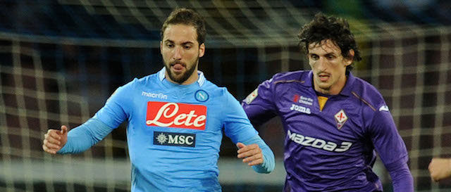during the Serie A match between SSC Napoli and ACF Fiorentina at Stadio San Paolo on March 23, 2014 in Naples, Italy.