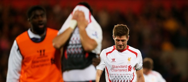 during the Barclays Premier League match between Crystal Palace and Liverpool at Selhurst Park on May 5, 2014 in London, England.