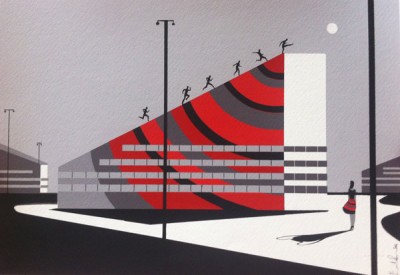 Casa Milan, serigrafia di Emiliano Ponzi donata agli invitati