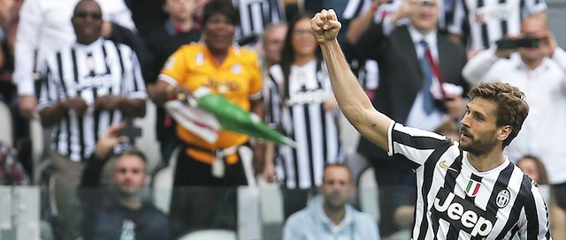Juventus' forward Fernando Llorente celebrates after scoring during the Italian Serie A football match Juventus vs Cagliari on May 18, 2014 at the Juventus Stadium in Turin. Juventus won their third consecutive Serie A "scudetto" this year. AFP PHOTO / MARCO BERTORELLO (Photo credit should read MARCO BERTORELLO/AFP/Getty Images)