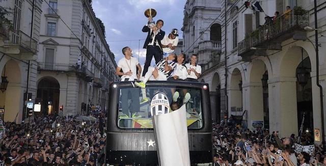 La festa della Juventus per lo scudetto