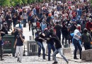 Le proteste dopo la strage in Turchia