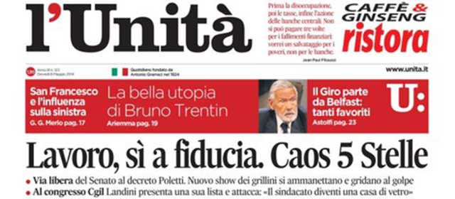 Le prime pagine di giovedì 8 maggio 2014