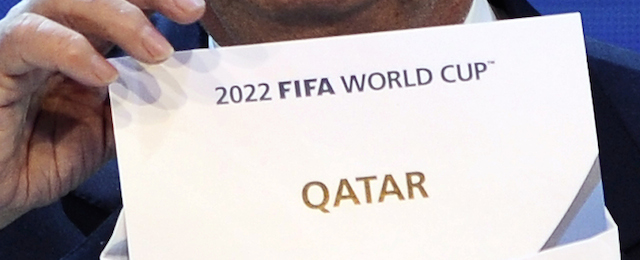 FIFA president Joseph Blatter opens the envelope to reveal that Qatar will host the 2022 World Cup at the FIFA headquarters in Zurich on December 2, 2010. Qatar became the first Arab, Middle Eastern or Muslim country to be awarded the right to stage football's World Cup. AFP PHOTO / FABRICE COFFRINI (Photo credit should read FABRICE COFFRINI/AFP/Getty Images)
