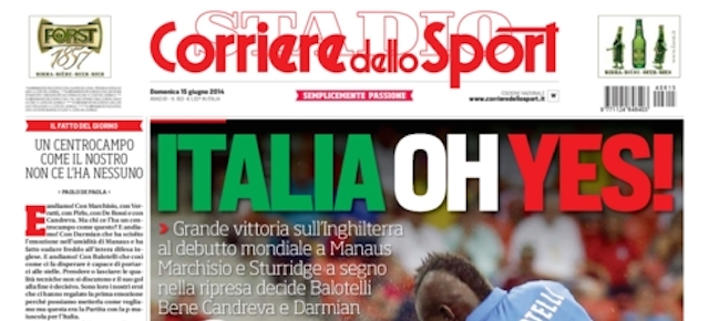 Le prime pagine di domenica 15 giugno 2014