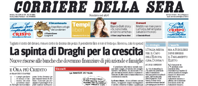 Le prime pagine di venerdì 6 giugno 2014