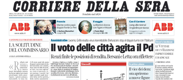 Le prime pagine di martedì 10 giugno 2014