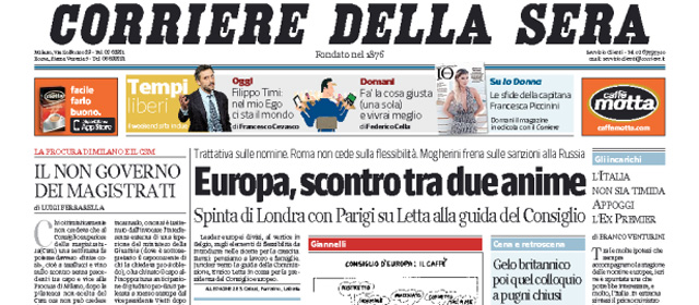 Le prime pagine di venerdì 27 giugno 2014