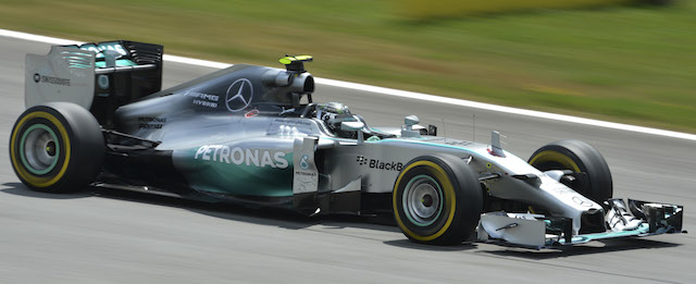 Mercedes driver Nico Rosberg of Germany steers his car during the Austrian Formula One Grand Prix race at the Red Bull Ring in Spielberg, Austria, Sunday, June 22, 2014. (AP Photo/Kerstin Joensson)