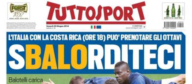 Le prime pagine di venerdì 20 giugno 2014