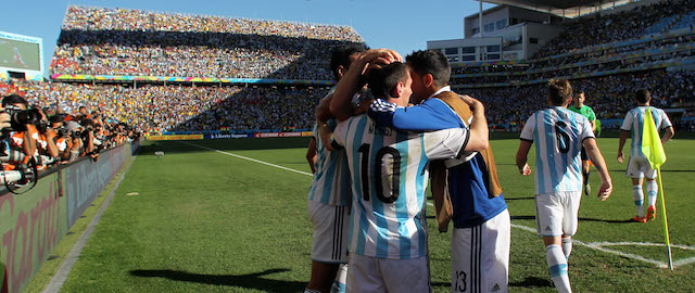 during the 2014 FIFA World Cup Brazil Round of 16 match between Argentina and Switzerland at Arena de Sao Paulo on July 1, 2014 in Sao Paulo, Brazil.