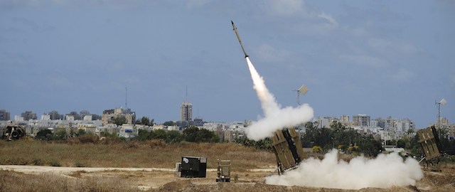 A missile is launched by an "Iron Dome" battery, a short-range missile defence system designed to intercept and destroy incoming short-range rockets and artillery shells, on July 14, 2014 in the southern Israeli city of Ashdod. United Nations chief Ban Ki-moon called on Israel to scrap plans for a ground offensive, saying "too many" Palestinian civilians had been killed as the death toll from its punishing air campaign hit 172, with another 1,230 wounded. AFP PHOTO / DAVID BUIMOVITCH (Photo credit should read DAVID BUIMOVITCH/AFP/Getty Images)