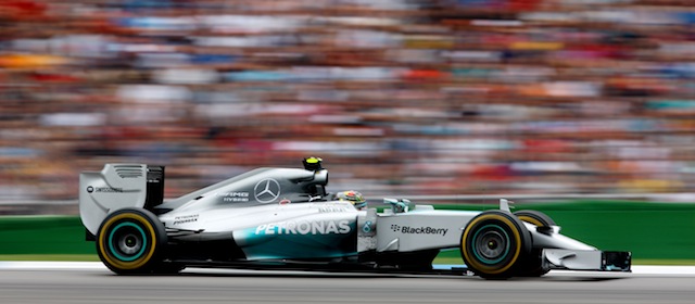 during the German Grand Prix at Hockenheimring on July 20, 2014 in Hockenheim, Germany.