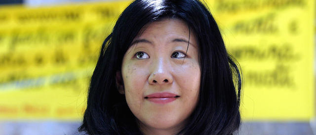 ROME, ITALY: Famous Japanese writer Banana Yoshimoto poses for photographers in Rome 03 June 2004 during an international literature festival. AFP PHOTO/Tiziana FABI (Photo credit should read TIZIANA FABI/AFP/Getty Images)