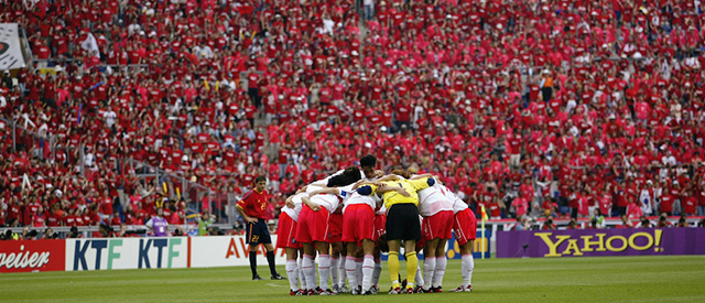 La Corea del Sud prima dei quarti di finale contro la Spagna. (Gary M. Prior/Getty Images)