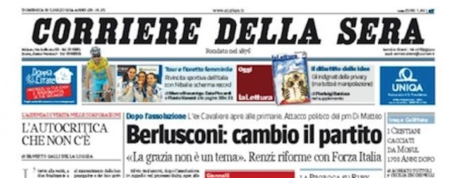 Le prime pagine di domenica 20 luglio 2014