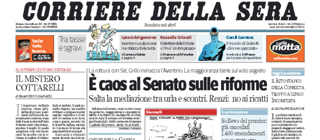 Le prime pagine di mercoledì 30 luglio 2014