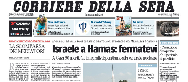 Le prime pagine di giovedì 10 luglio 2014