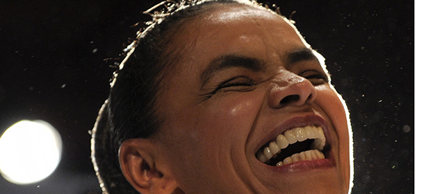 Brazilian presidential candidate Marina Silva for the Green Party (PV) smiles as she delivers a speech about her 3rd place in the ballots, in Sao Paulo, Brazil, late October 3, 2010. Brazilian President Luiz Inacio Lula da Silva's chosen candidate to succeed him next year came out on top in elections Sunday, but fell short of an outright win needed to avoid a runoff. An official tally of 98 percent of ballots showed Dilma Rousseff, Lula's former cabinet chief, won 47 percent of the vote to 33 percent for her nearest rival, former Sao Paulo state governor Jose Serra. AFP PHOTO/Mauricio LIMA (Photo credit should read MAURICIO LIMA/AFP/Getty Images)