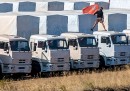 I camion russi sono arrivati a Luhansk