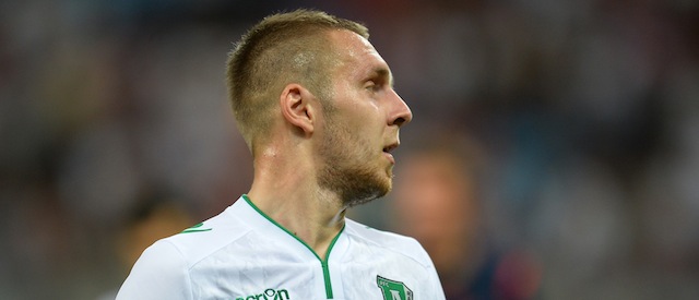 Cosmin Moti of PFC Ludogorets 1945 during UEFA Champions League first leg of play-offs football match against FC Steaua Bucuresti in Bucharest August 19, 2014. AFP PHOTO DANIEL MIHAILESCU BUCHAREST,ROMANIA - AUGUST 19: Anicet Abel of PFC Ludogorets Razgrad in action during the UEFA Champions League first leg play-off match against between FC Steaua Bucuresti and PFC Ludogorets Razgrad on August 19, 2014 in Bucharest,Romania . (Photo by Daniel Mihailescu/EuroFootball/Getty Images)