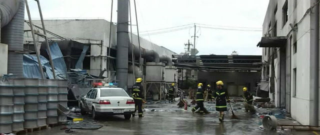 L’esplosione di una fabbrica in Cina